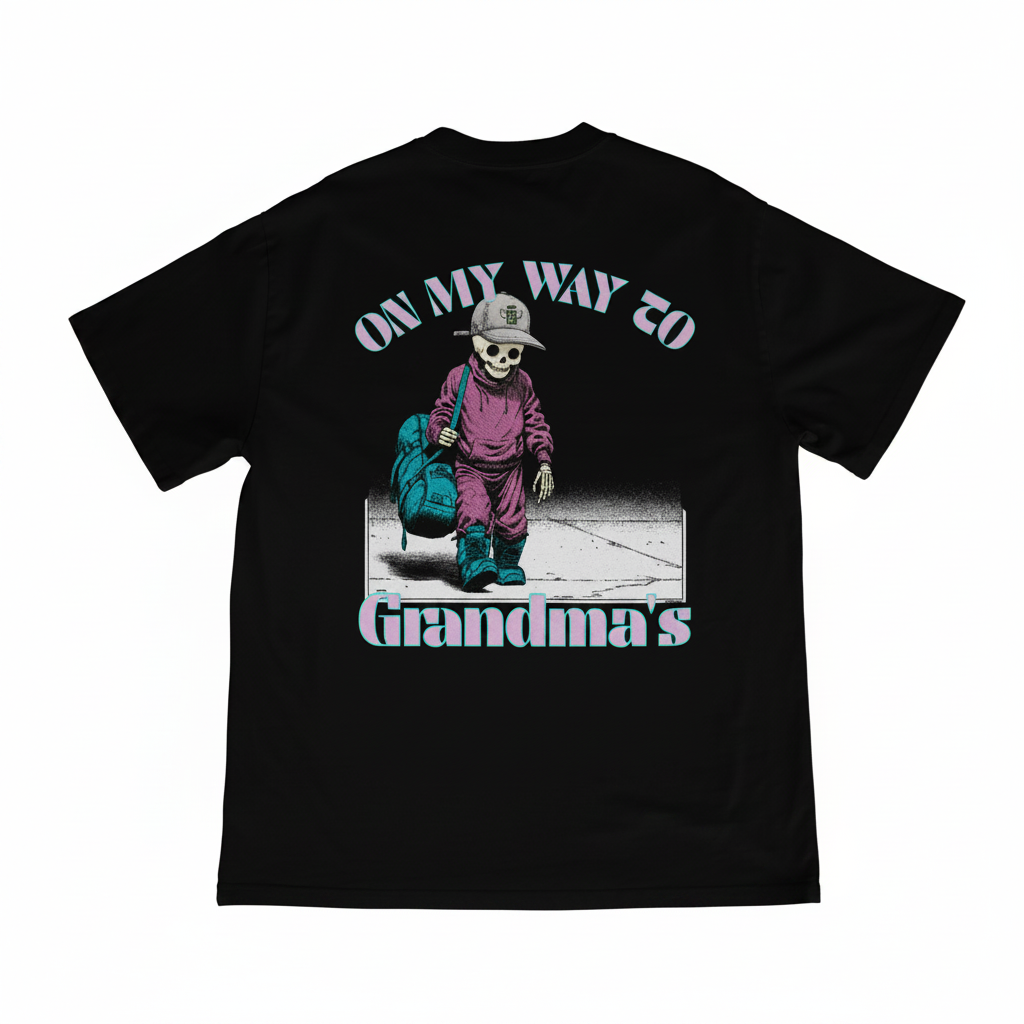 Grandma's Long Walk Tee (Pink & Teal)