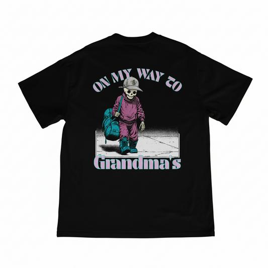 Grandma's Long Walk Tee (Pink & Teal)