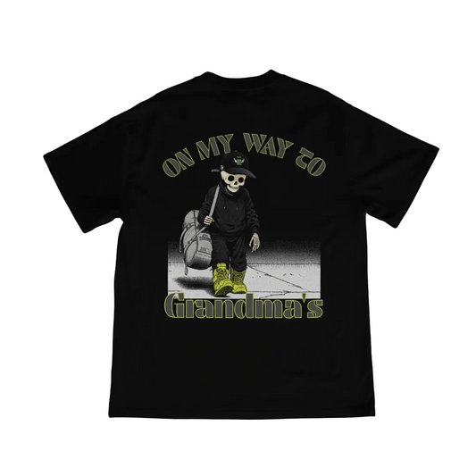 Grandma's Long Walk Tee (Black & Lime)