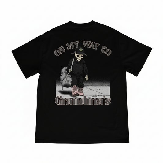 Grandma's Long Walk Tee (Black & Pink)